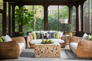 田園藤椅沙發造型