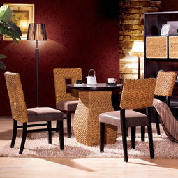 藤家具藤編休閑椅子藤制實木藤餐椅飯桌藤椅 藤餐桌椅組合酒店椅t