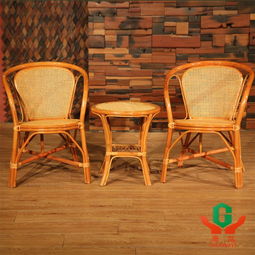 廣益 藤家具 藤編椅子茶幾 戶外三件套 陽(yáng)臺(tái)休閑藤椅組合 v84